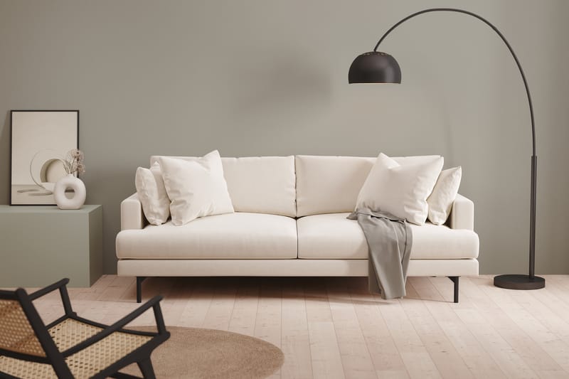Menard 3-sits Djup Sammetssoffa - Krämvit - Möbler - Soffa - Sammetssoffa