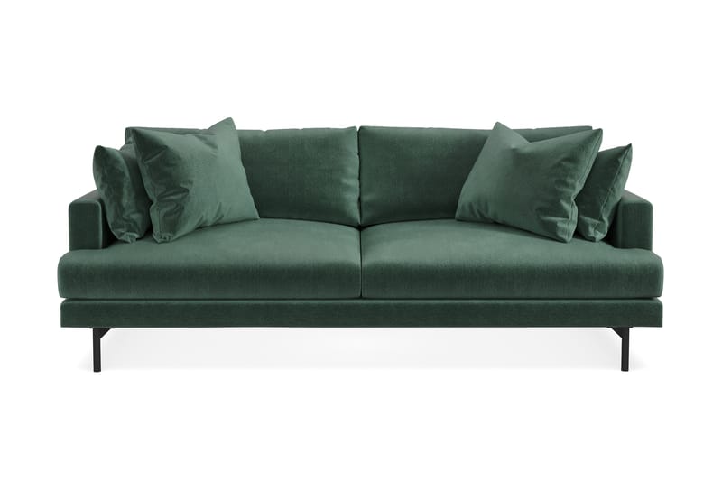Menard 3-sits Djup Sammetssoffa - Mörkgrön - Möbler - Soffa - Sammetssoffa