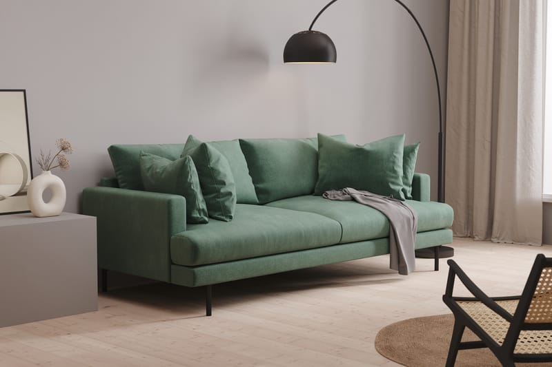 Menard 3-sits Djup Sammetssoffa - Mörkgrön - Möbler - Soffa - Sammetssoffa