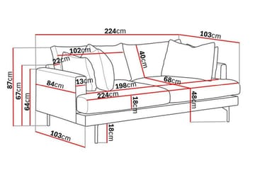 Menard 3-sits Djup Soffa i Bouclé - Vit - Möbler - Soffa - 3 sits soffa