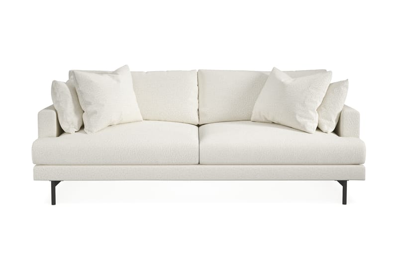 Menard 3-sits Djup Soffa i Bouclé - Vit - Möbler - Soffa - 3 sits soffa