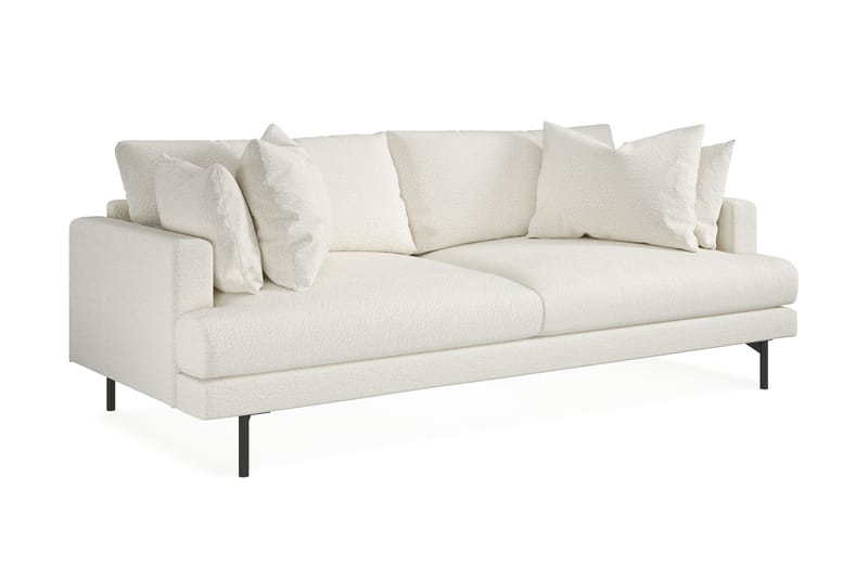 Menard 3-sits Djup Soffa i Bouclé - Vit - Möbler - Soffa - 3 sits soffa