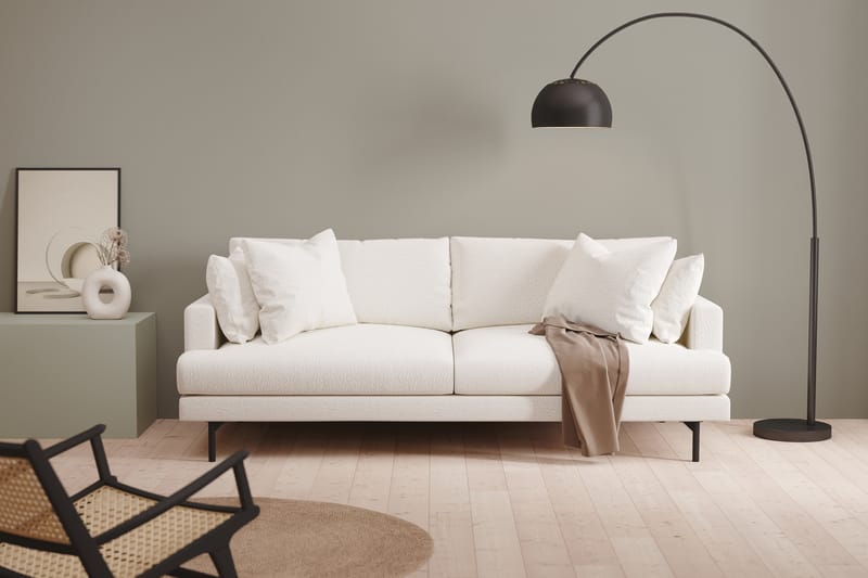 Menard 3-sits Djup Soffa i Bouclé - Vit - Möbler - Soffa - 3 sits soffa