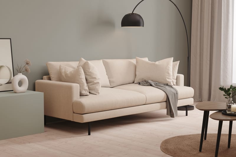Menard 3-sits Djup Tygsoffa - Beige - Möbler - Soffa - 3 sits soffa