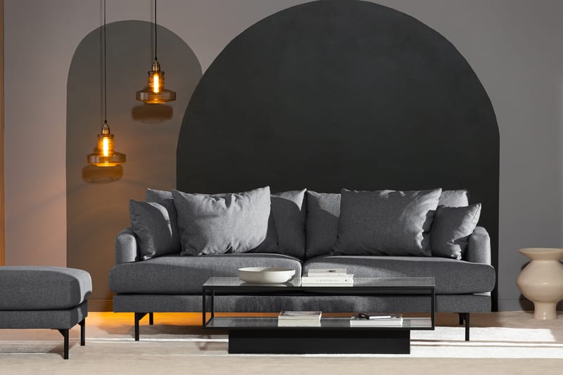 Menard 3-sits Djup Tygsoffa - Mörkgrå - Möbler - Soffa - 3 sits soffa