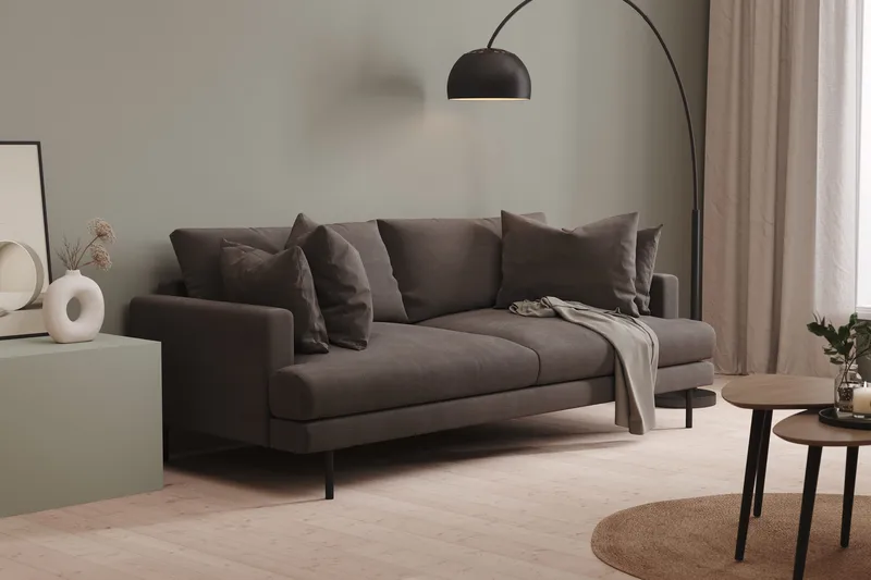 Menard 4-sits Djup Manchestersoffa - Mörkgrå - Möbler - Soffa - 4 sits soffa