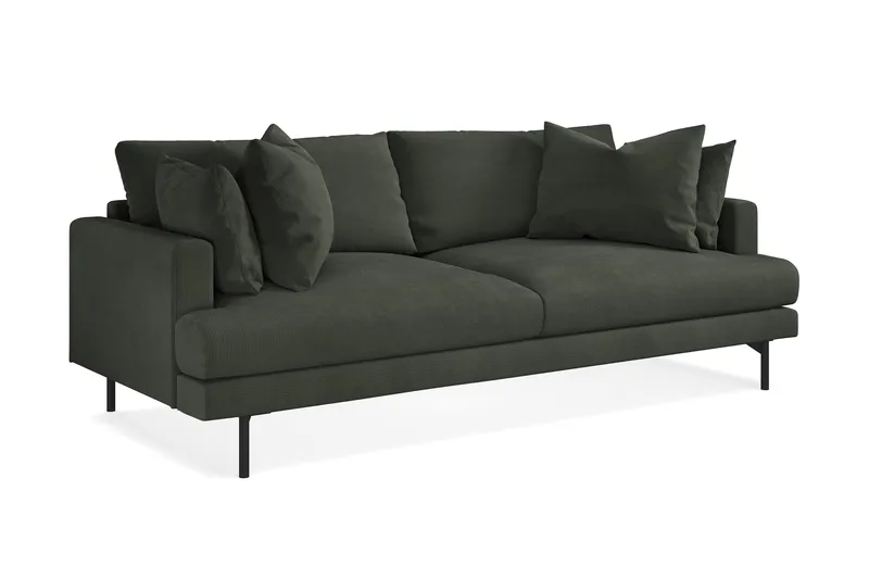 Menard 4-sits Djup Manchestersoffa - Mörkgrön - Möbler - Soffa - 4 sits soffa