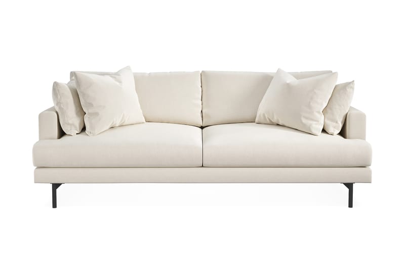 Menard 4-sits Djup Sammetssoffa - Krämvit - Möbler - Soffa - 4 sits soffa