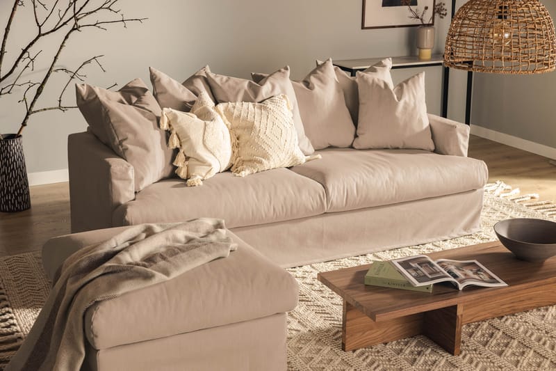 Menard 4-sits Djup Tygsoffa - Beige - Möbler - Soffa - 4 sits soffa