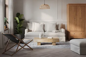 Menard 4-sits Tygsoffa - Beige - Möbler - Soffa - 4 sits soffa