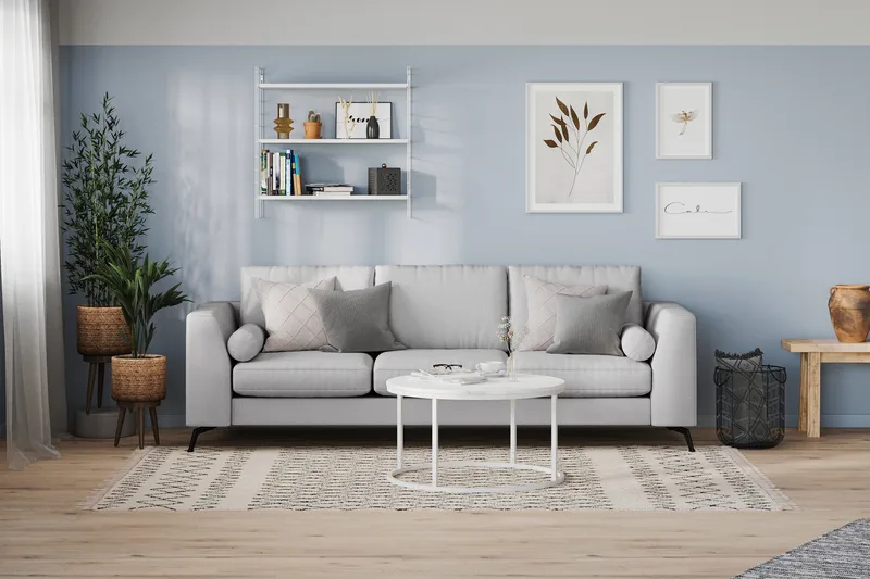 Ocean Lyx 3-sits Tygsoffa - Grå - Möbler - Soffa - 4 sits soffa