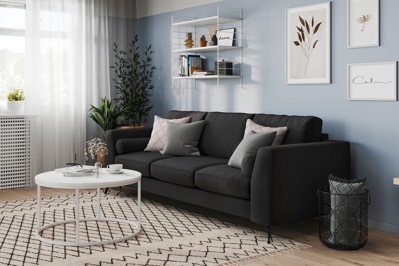 Ocean Lyx 4-sits Tygsoffa - Svart - Möbler - Soffa - 4 sits soffa