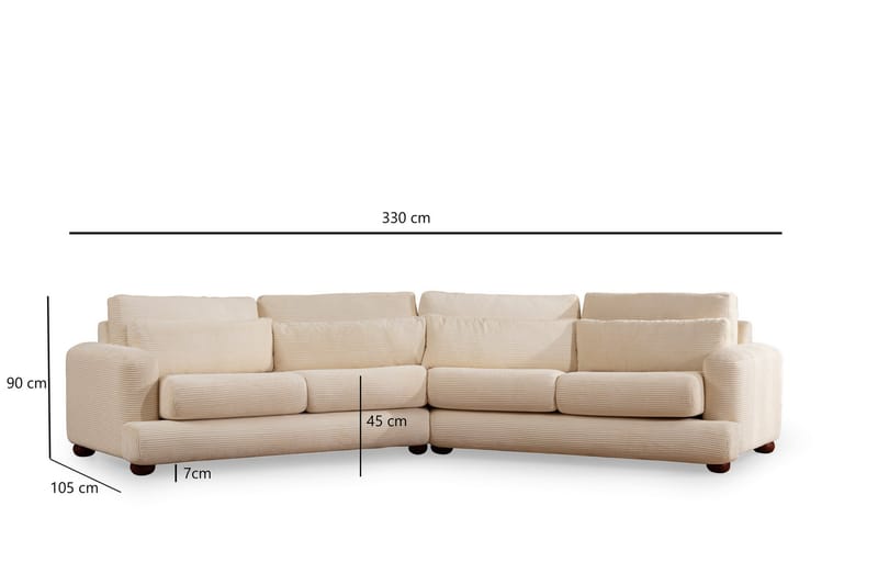 Svängd Soffa Maddington 4-sits - Beige - Möbler - Soffa - 4 sits soffa