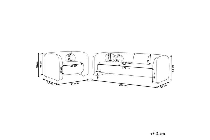 4-sits Soffgrupp Leiren Off-white - Off-white - Möbler - Soffa - Soffgrupp