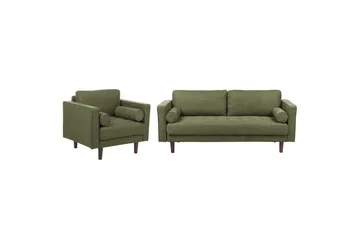 4-sits Soffgrupp Nurmo Grönt/mörkt trä - Grönt/mörkt trä - Möbler - Soffa - Soffgrupp