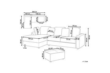 4-sitssoffa Kohlo Beige/svart, Högervänd - Beige/svart, Högervänd - Möbler - Soffa - Soffgrupp