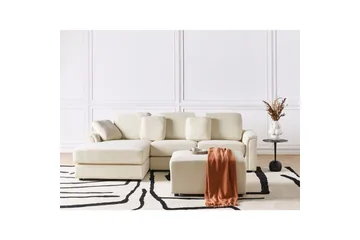 4-sitssoffa Kohlo Beige/svart, Högervänd - Beige/svart, Högervänd - Möbler - Soffa - Soffgrupp
