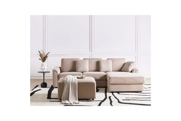 4-sitssoffa Kohlo Taupe/svart, Vänstervänd - Beige - Möbler - Soffa - Soffgrupp