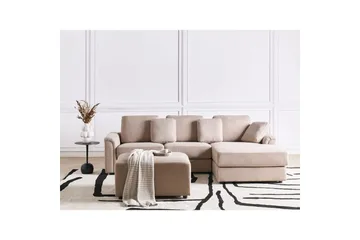 4-sitssoffa Kohlo Taupe/svart, Vänstervänd - Beige - Möbler - Soffa - Soffgrupp