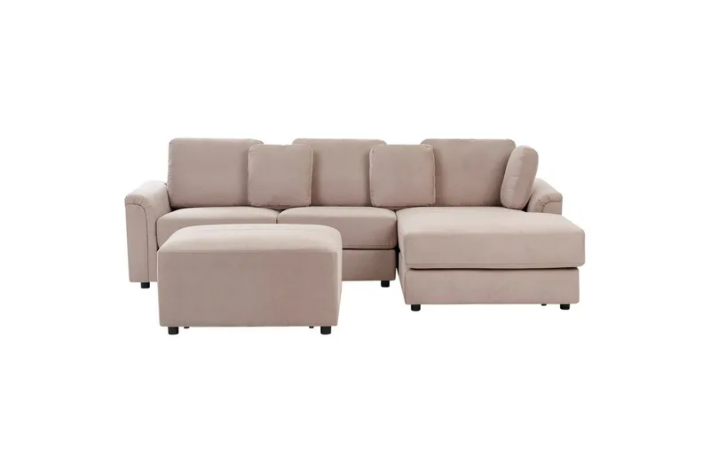 4-sitssoffa Kohlo Taupe/svart, Vänstervänd, Beige