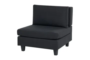 5-sits Hörnsoffa med fotpall Unstad Svart/svart, Vänstervänd, Polyester - Svart/svart, Vänstervänd, Polyester - Möbler - Soffa - Modulsoffa - Komplett modulsoffa