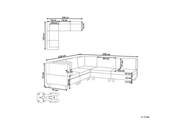 5-sits Hörnsoffa Unstad Beige/svart, Högervänd, Polyester - Beige/svart, Högervänd, Polyester - Möbler - Soffa - Modulsoffa - Komplett modulsoffa