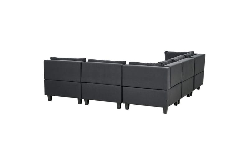 5-sits Hörnsoffa Unstad Svart, Högervänd, Polyester - Svart, Högervänd, Polyester - Möbler - Soffa - Hörnsoffa