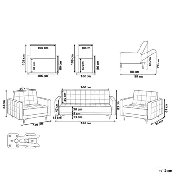5-sits Soffset Aberdeen - Möbler - Soffa - Soffgrupp - Chesterfield soffgrupp