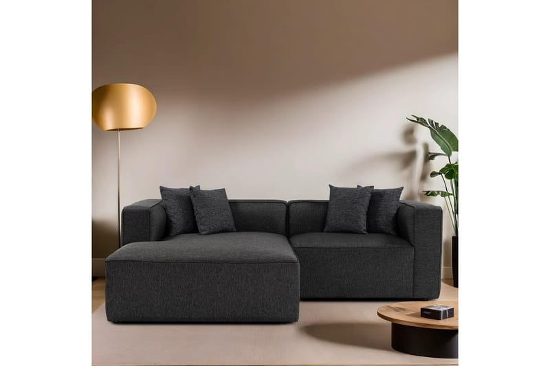 Abbas 4-sits Soffa med Divan - Antracit - Möbler - Soffa - Divansoffa & schäslongsoffa - 4 sits soffa med divan