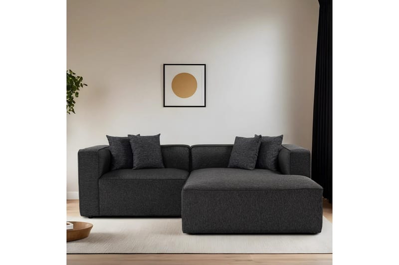 Abbas 4-sits Soffa med Divan - Antracit - Möbler - Soffa - Divansoffa & schäslongsoffa - 4 sits soffa med divan
