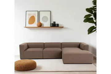 Abbas 4-sits Soffa med Divan - Brun - Möbler - Soffa - Divansoffa & schäslongsoffa - 4 sits soffa med divan