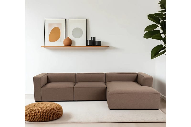 Abbas 4-sits Soffa med Divan - Brun - Möbler - Soffa - Divansoffa & schäslongsoffa - 4 sits soffa med divan