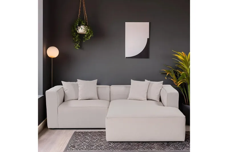 Abbas 4-sits Soffa med Divan - Ecru - Möbler - Soffa - Divansoffa & schäslongsoffa - 4 sits soffa med divan