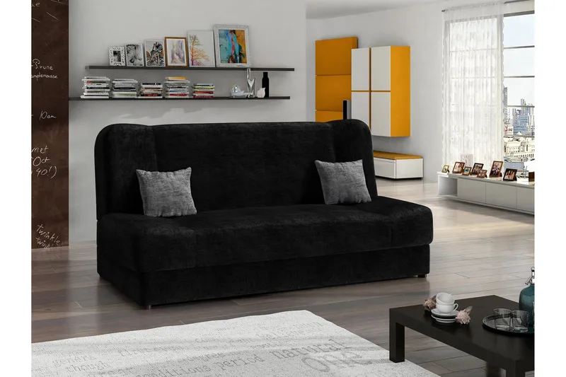 Abron Soffa 3-sits - Svart/Ljusgrå - Möbler - Soffa - Sammetssoffa