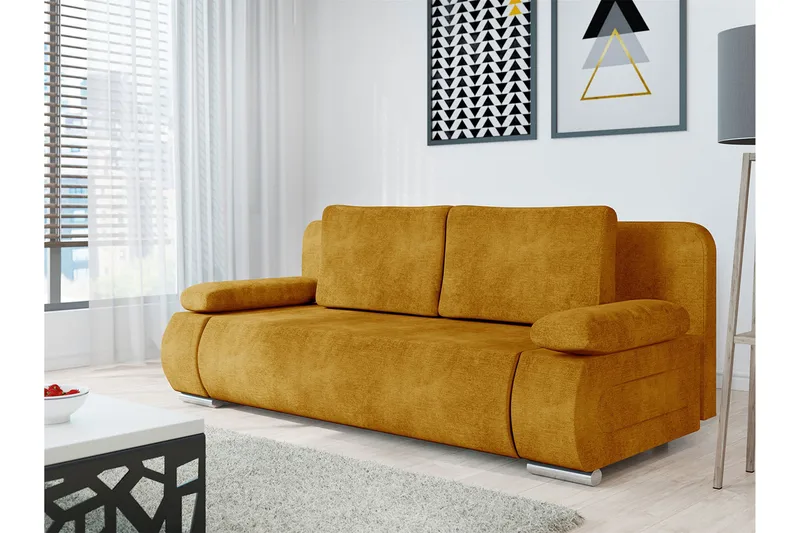 Adelma Soffa 3-sits - Gul - Möbler - Soffa - Sammetssoffa