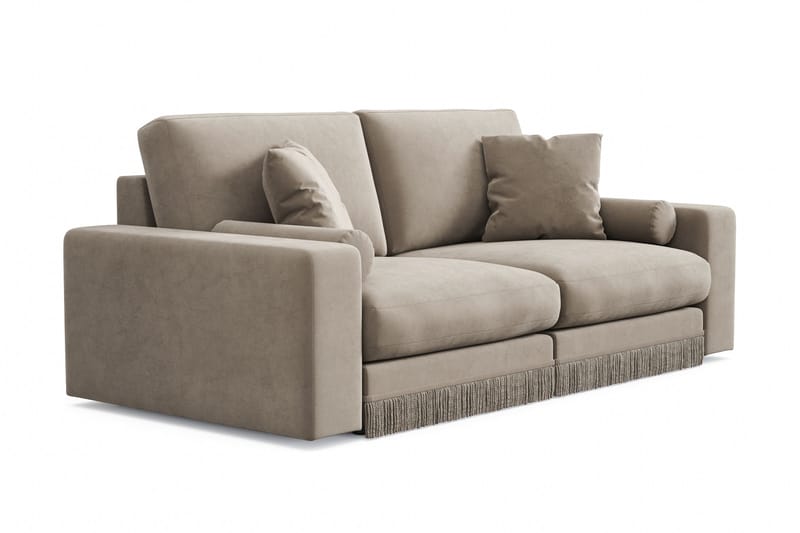 Adelsö by Gynning 3-sits Djup Sammetssoffa - Beige - Möbler - Soffa - 3 sits soffa