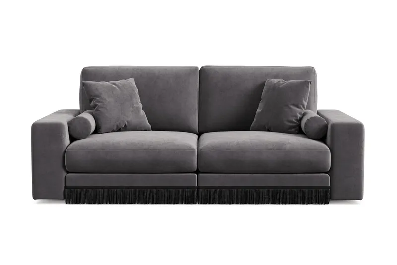 Adelsö by Gynning 3-sits Djup Sammetssoffa, Mörkgrå