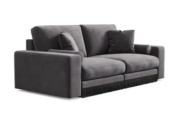 Adelsö by Gynning 3-sits Djup Sammetssoffa - Mörkgrå - Möbler - Soffa - Sammetssoffa