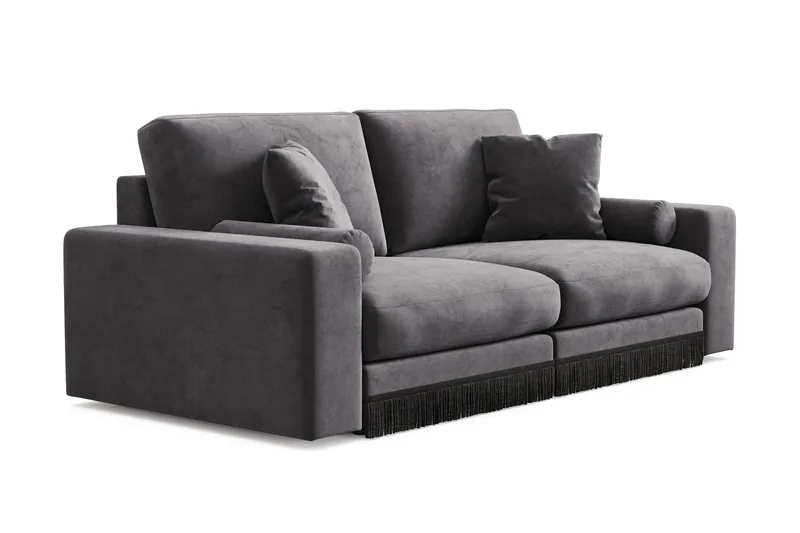 Adelsö by Gynning 3-sits Djup Sammetssoffa - Mörkgrå - Möbler - Soffa - Sammetssoffa