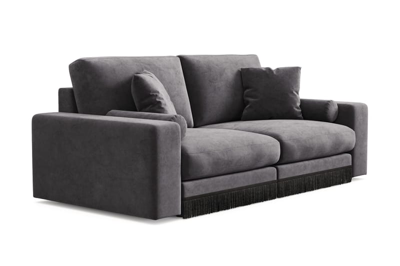 Adelsö by Gynning 3-sits Djup Sammetssoffa - Mörkgrå - Möbler - Soffa - Sammetssoffa