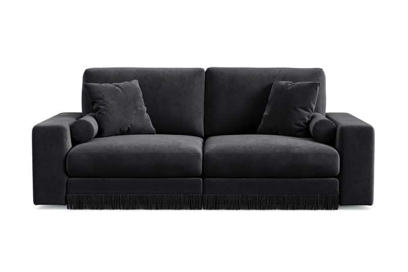 Adelsö by Gynning 3-sits Djup Sammetssoffa - Svart - Möbler - Soffa - 3 sits soffa