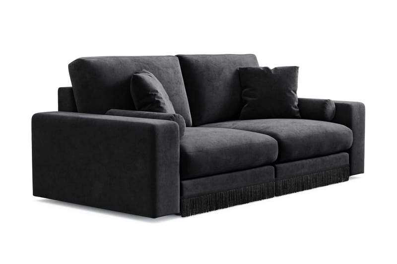 Adelsö by Gynning 3-sits Djup Sammetssoffa - Svart - Möbler - Soffa - 3 sits soffa