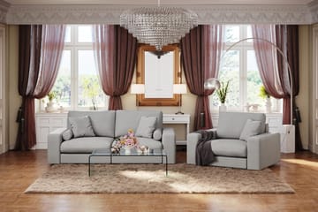 Adelsö by Gynning 3-sits Djup Soffa i Tyg - Ljusgrå - Möbler - Soffa - 3 sits soffa