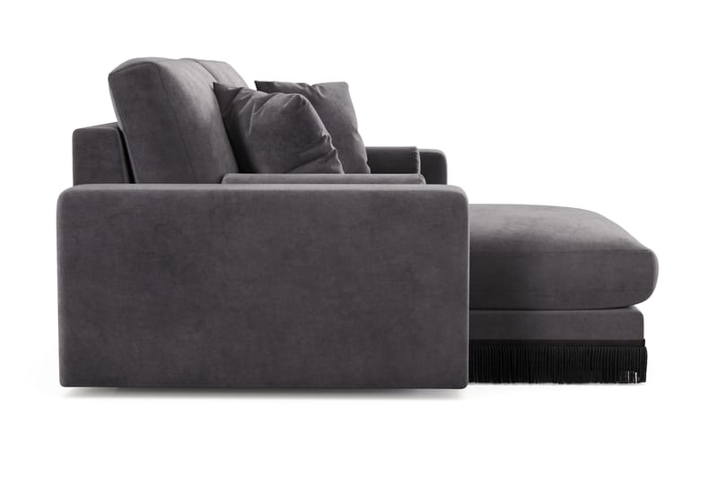 Adelsö by Gynning 3-sits Vändbar L-formad Djup Divansoffa i Sammet - Mörkgrå - Möbler - Soffa - Sammetssoffa
