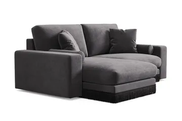 Adelsö by Gynning 3-sits Vändbar L-formad Djup Divansoffa i Sammet - Mörkgrå - Möbler - Soffa - Sammetssoffa