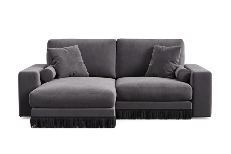 Adelsö by Gynning 3-sits Vändbar L-formad Djup Divansoffa i Sammet - Mörkgrå - Möbler - Soffa - Divansoffa & schäslongsoffa - 3 sits soffa med divan