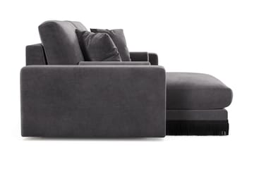 Adelsö by Gynning 3-sits Vändbar L-formad Djup Divansoffa i Sammet - Mörkgrå - Möbler - Soffa - Divansoffa & schäslongsoffa - 3 sits soffa med divan