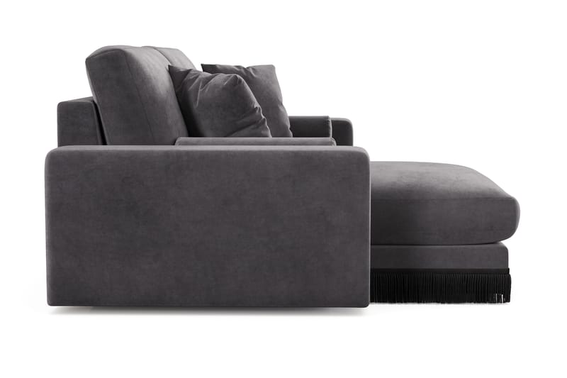 Adelsö by Gynning 3-sits Vändbar L-formad Djup Divansoffa i Sammet - Mörkgrå - Möbler - Soffa - Divansoffa & schäslongsoffa - 3 sits soffa med divan