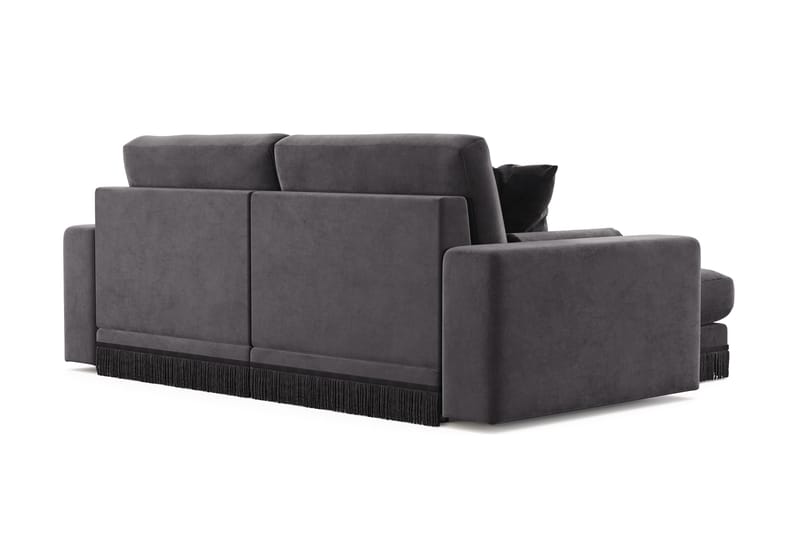 Adelsö by Gynning 3-sits Vändbar L-formad Djup Divansoffa i Sammet - Mörkgrå - Möbler - Soffa - Divansoffa & schäslongsoffa - 3 sits soffa med divan