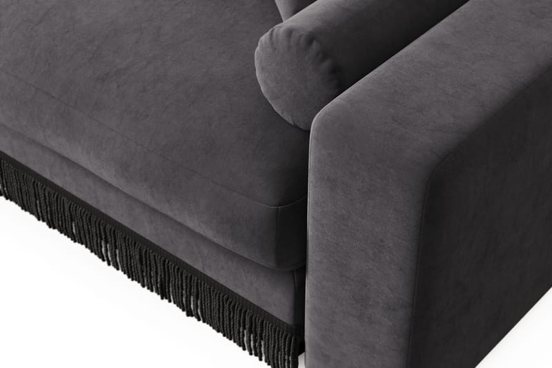 Adelsö by Gynning 3-sits Vändbar L-formad Djup Divansoffa i Sammet - Mörkgrå - Möbler - Soffa - Divansoffa & schäslongsoffa - 3 sits soffa med divan